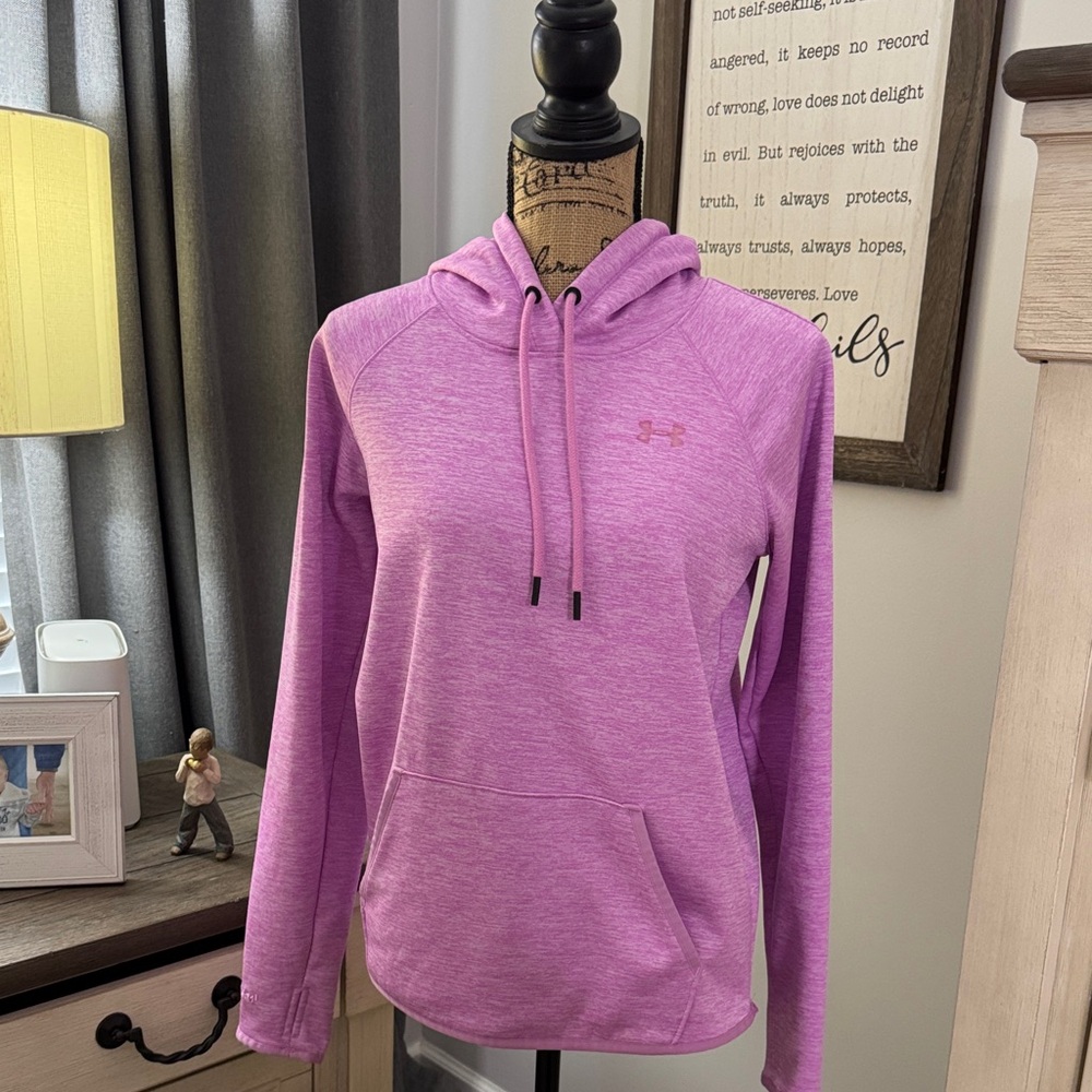 Under Armour Women's Heathered Pink Pullover Hoodie